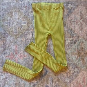 Simon Miller RIB Chartreuse Cyrene Ribbed Flare Pants